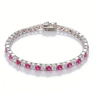 parkling Diamond-Cut Tennis Chain