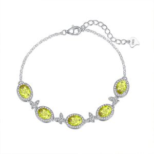 S925 Silver Natural Crystal Butterfly Bracelet