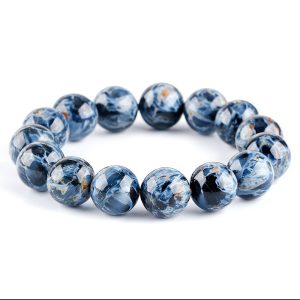 Natural Namibia Blue Pietersite Round Bead Bracelet