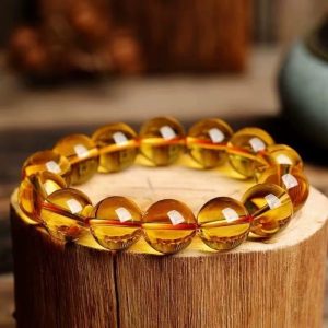 Natural Brazil Golden Citrine Crystal Bracelet Jewelry Gift