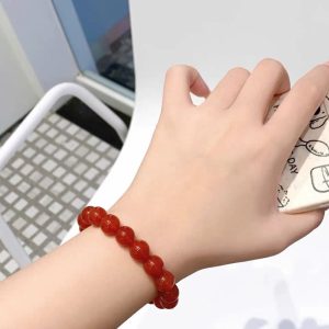 Natural Brazilian 7A Red Agate Bracelet - Multilayer Beads