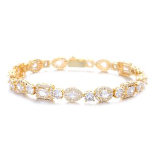 Unisex Geometric Zircon Hip-Hop Bracelet
