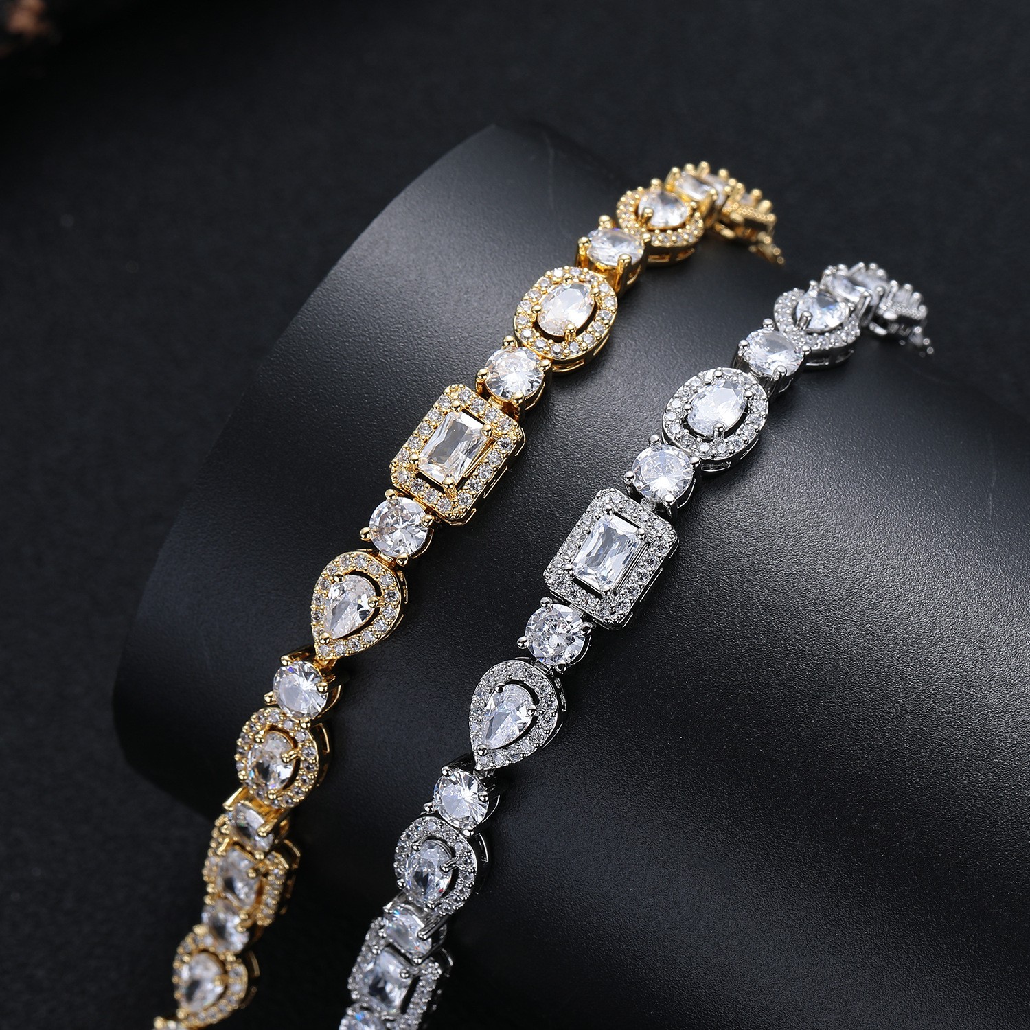 Unisex Geometric Zircon Hip-Hop Bracelet - Image 7