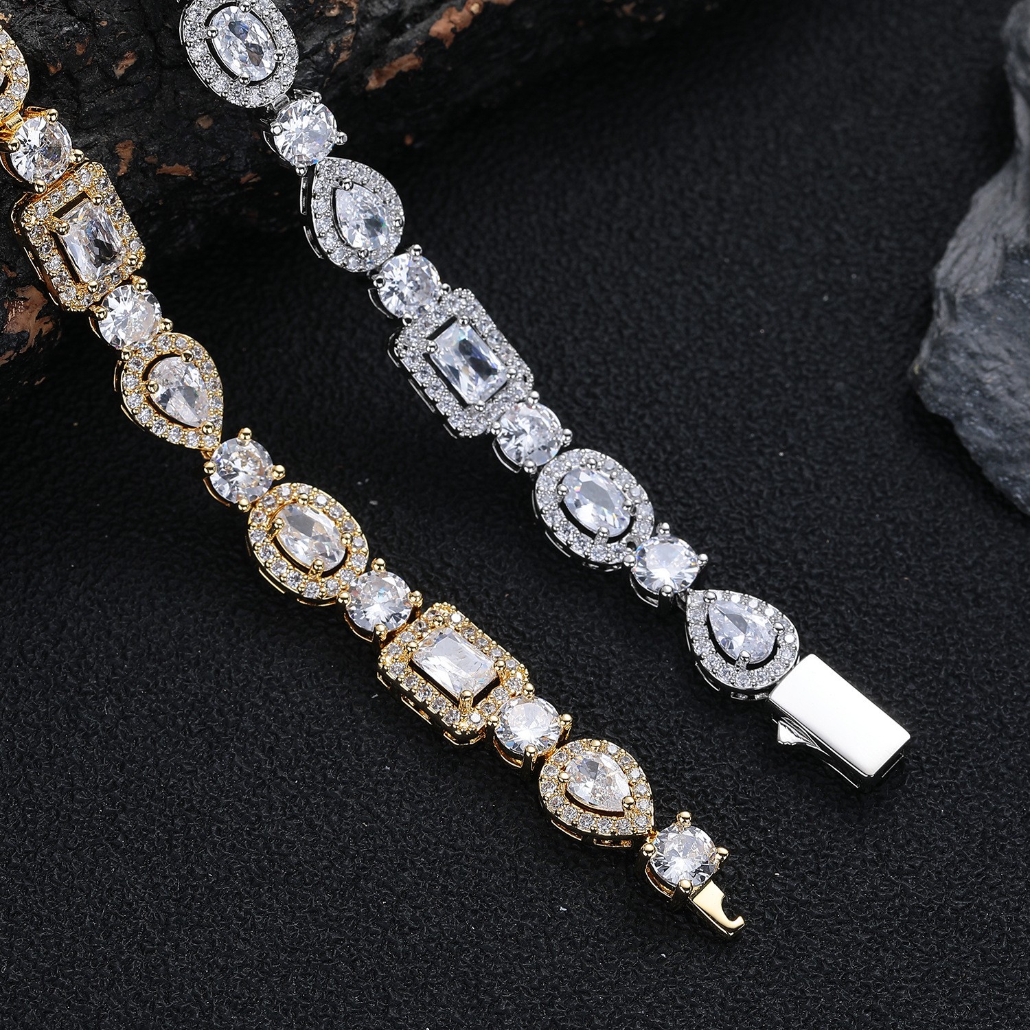 Unisex Geometric Zircon Hip-Hop Bracelet - Image 6