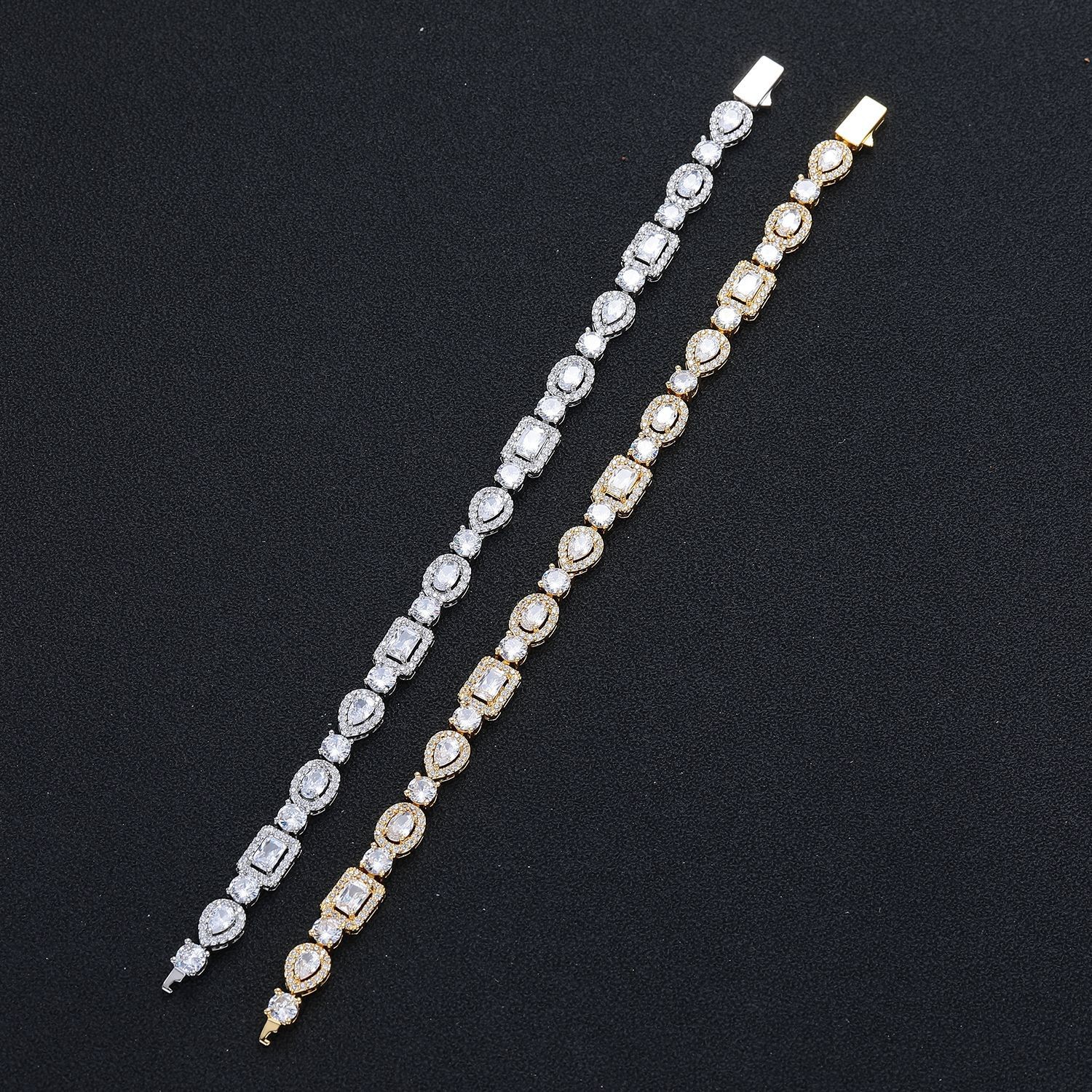 Unisex Geometric Zircon Hip-Hop Bracelet - Image 4